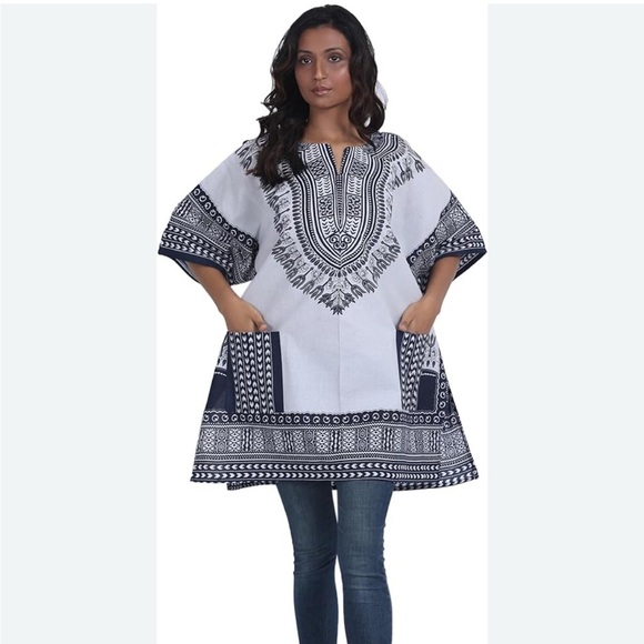 Tops - Unisex African Dashiki Short Sleeve Top 100% cotton  EA116